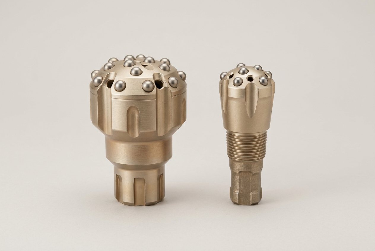 Hammer bit and tapered button bit
